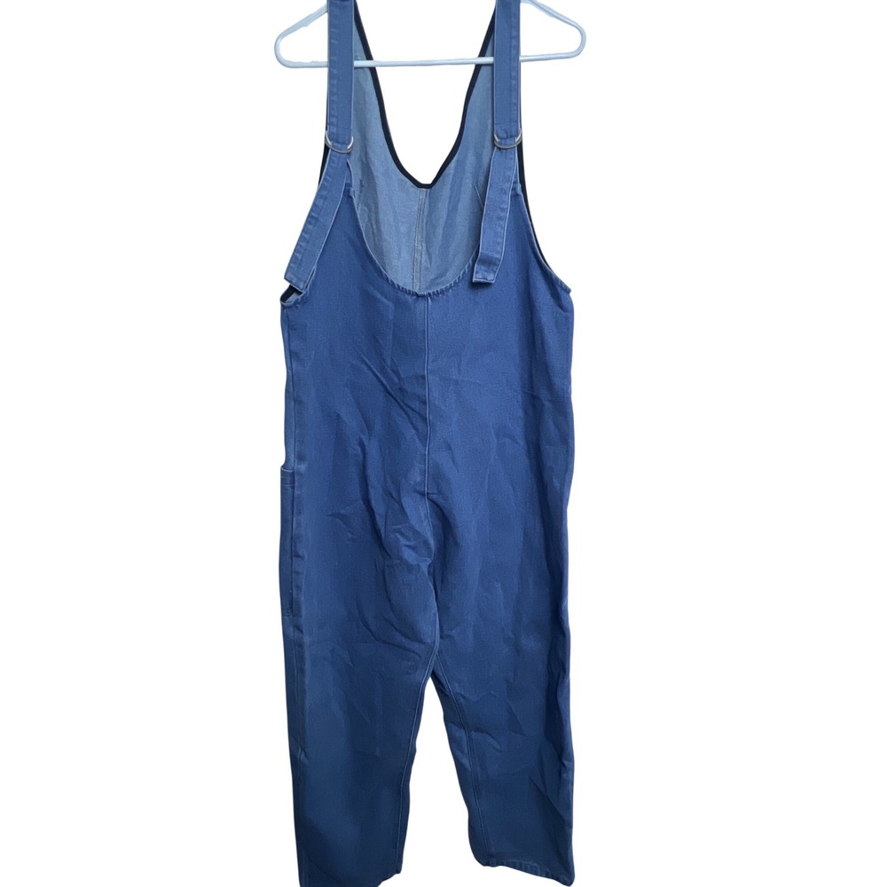 Blue Tides Denim Overalls Women's‎ Large Relaxed Fit Wide Leg Jumpsuit Utility